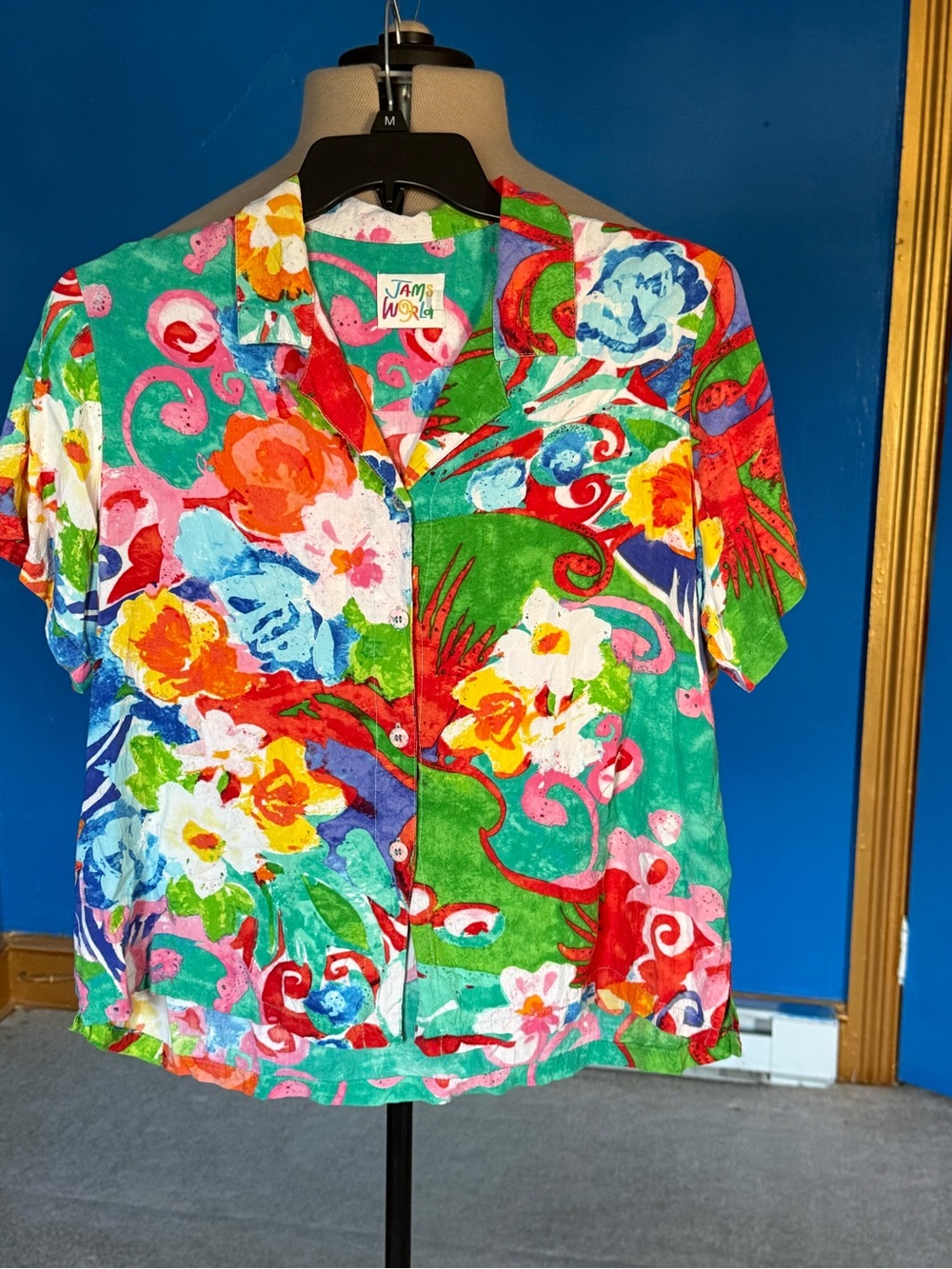 Jam's World Men's Short-Sleeve Floral Button-Up Shirt - Multicolor